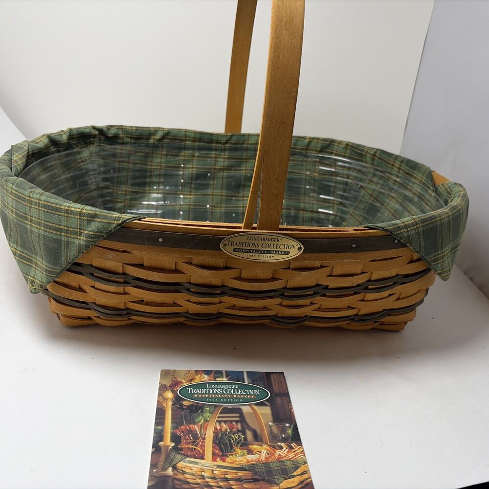 LONGABERGER 1998 Hospitality Basket With Liner Protector Traditions Collection
